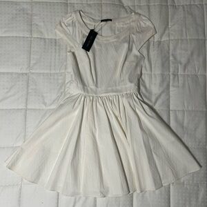 NEW WITH TAGS White Textured Fit & Flare Dress